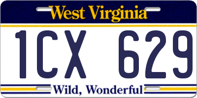 WV license plate 1CX629