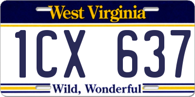 WV license plate 1CX637