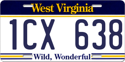 WV license plate 1CX638