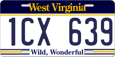 WV license plate 1CX639