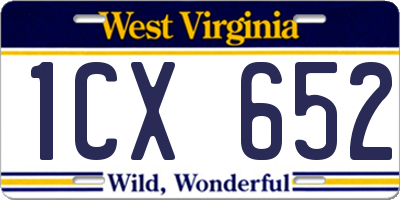 WV license plate 1CX652