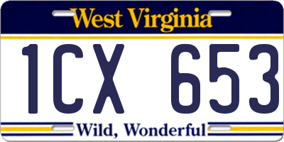 WV license plate 1CX653