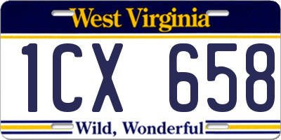 WV license plate 1CX658
