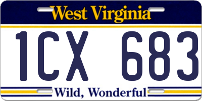 WV license plate 1CX683