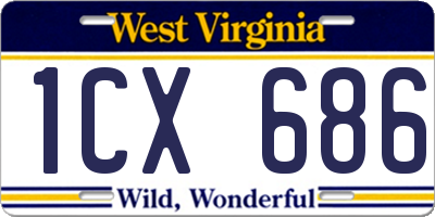 WV license plate 1CX686