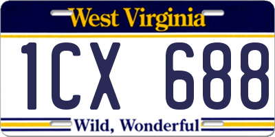 WV license plate 1CX688