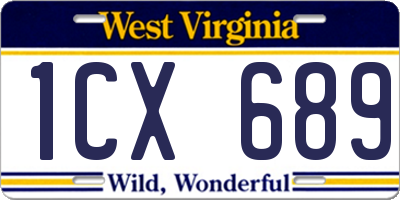 WV license plate 1CX689