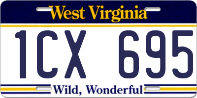 WV license plate 1CX695