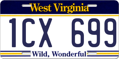 WV license plate 1CX699