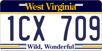 WV license plate 1CX709