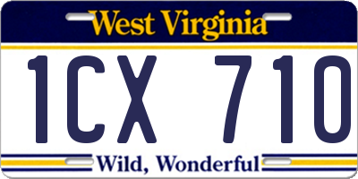 WV license plate 1CX710