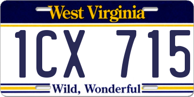 WV license plate 1CX715