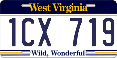 WV license plate 1CX719