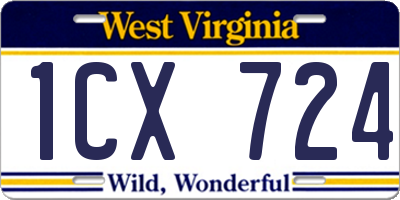 WV license plate 1CX724