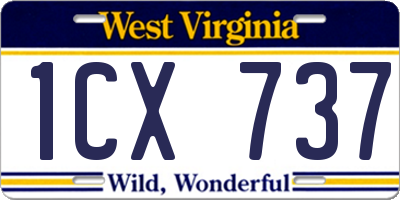 WV license plate 1CX737