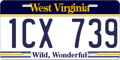 WV license plate 1CX739