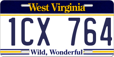 WV license plate 1CX764