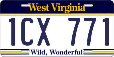 WV license plate 1CX771
