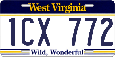 WV license plate 1CX772