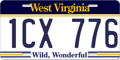 WV license plate 1CX776