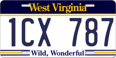 WV license plate 1CX787