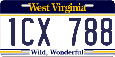 WV license plate 1CX788