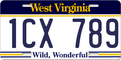 WV license plate 1CX789