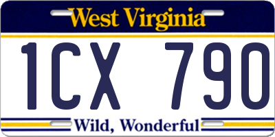 WV license plate 1CX790