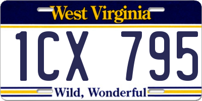 WV license plate 1CX795