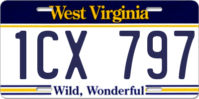 WV license plate 1CX797
