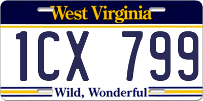 WV license plate 1CX799