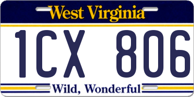 WV license plate 1CX806