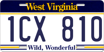 WV license plate 1CX810