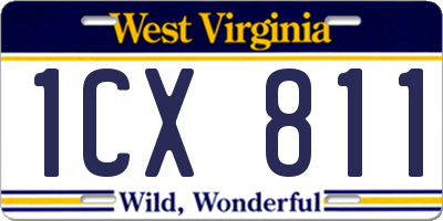 WV license plate 1CX811