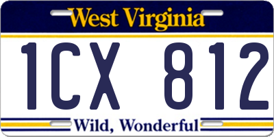 WV license plate 1CX812