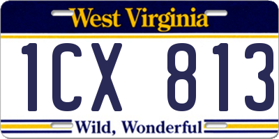 WV license plate 1CX813