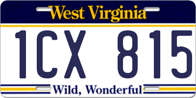 WV license plate 1CX815