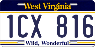 WV license plate 1CX816