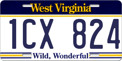 WV license plate 1CX824