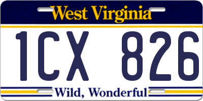 WV license plate 1CX826