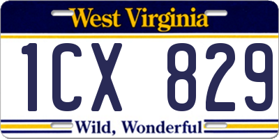 WV license plate 1CX829