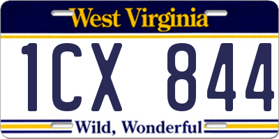 WV license plate 1CX844