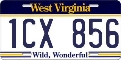 WV license plate 1CX856