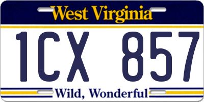 WV license plate 1CX857