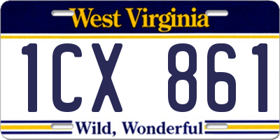 WV license plate 1CX861