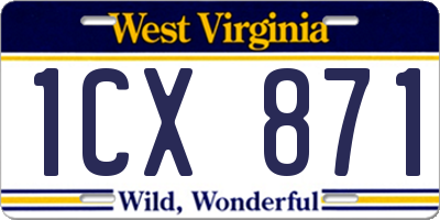 WV license plate 1CX871