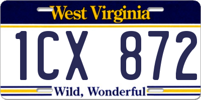 WV license plate 1CX872