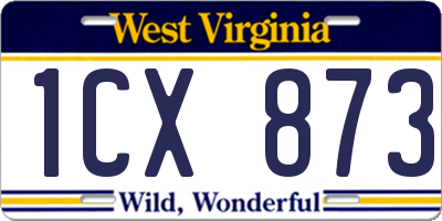 WV license plate 1CX873