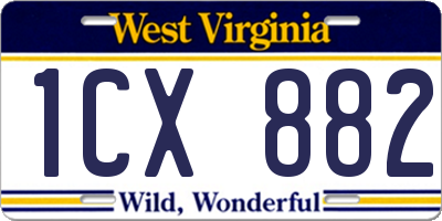 WV license plate 1CX882