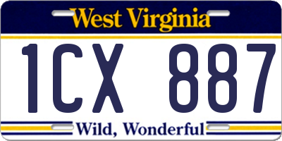 WV license plate 1CX887